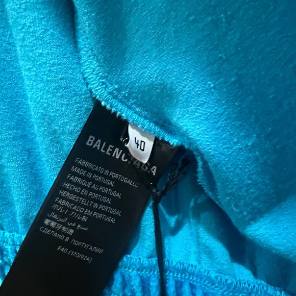 Balenciaga plush hoodie, rich turquoise color! - Picture 8 of 11